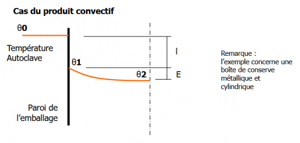 représentation radiale de la dynamique de chauffage d'une conserve contenant un produit convectif